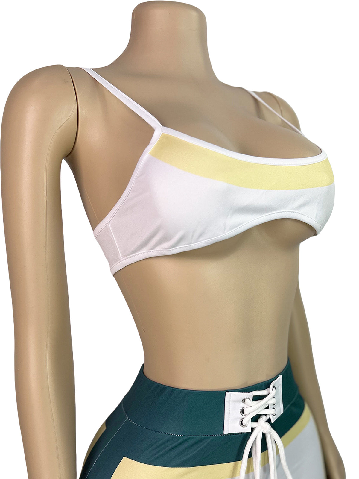 Casual  Stripe Tube Top Jacket Jogging Pants Sports Set