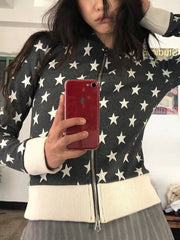 Fashion Pentastar Print Cardigan Hoodie