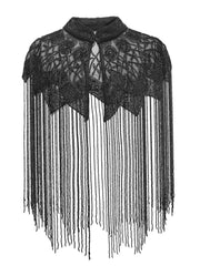 Sequin Beaded Fringe Evening Cape-boutique