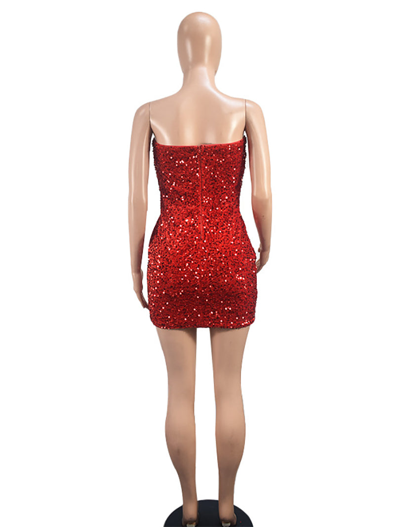 Sexy Feather Sequins Sexy Bodycon Dress