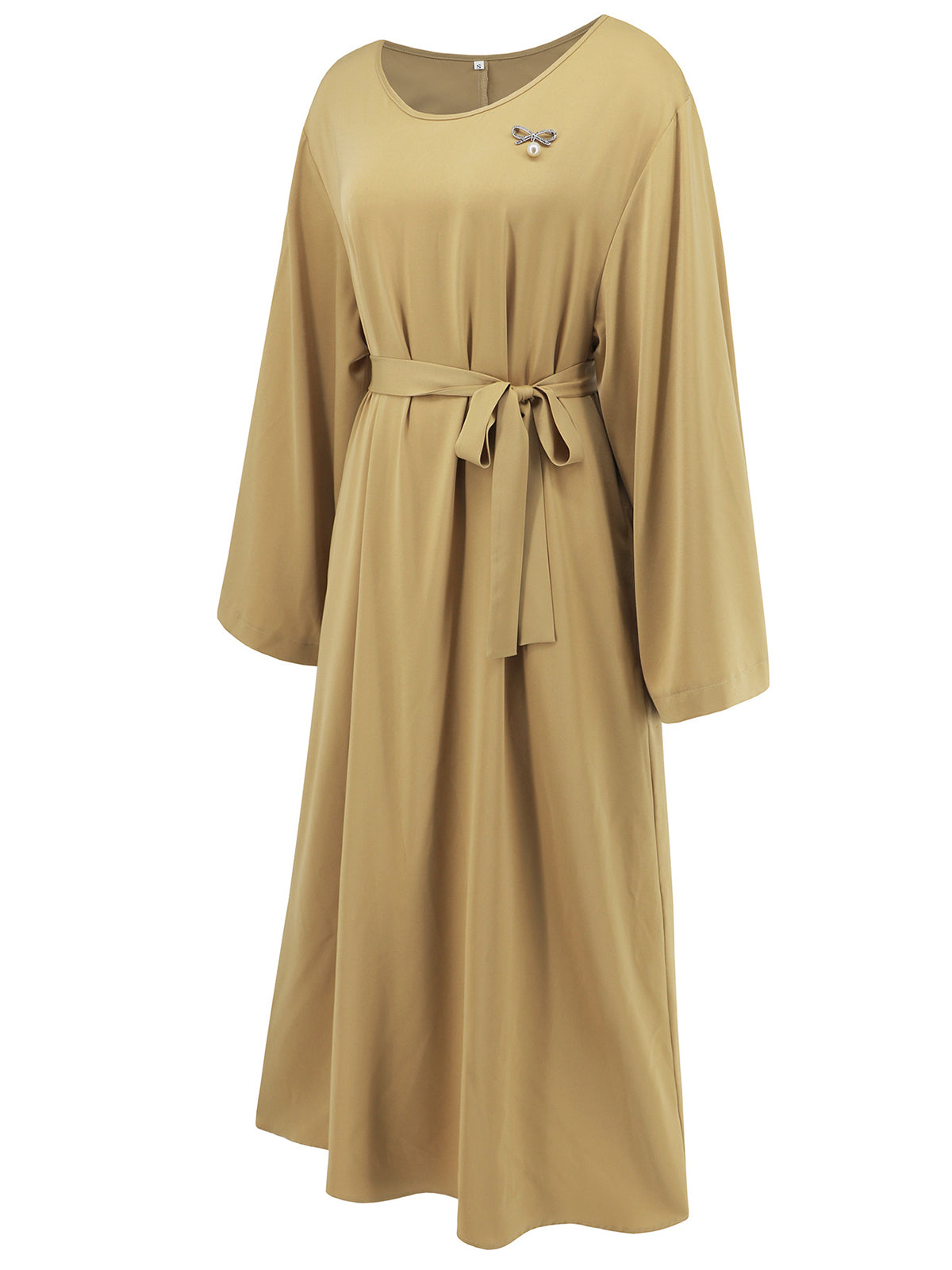 Casual Long Sleeve Round Neck Maxi Dress