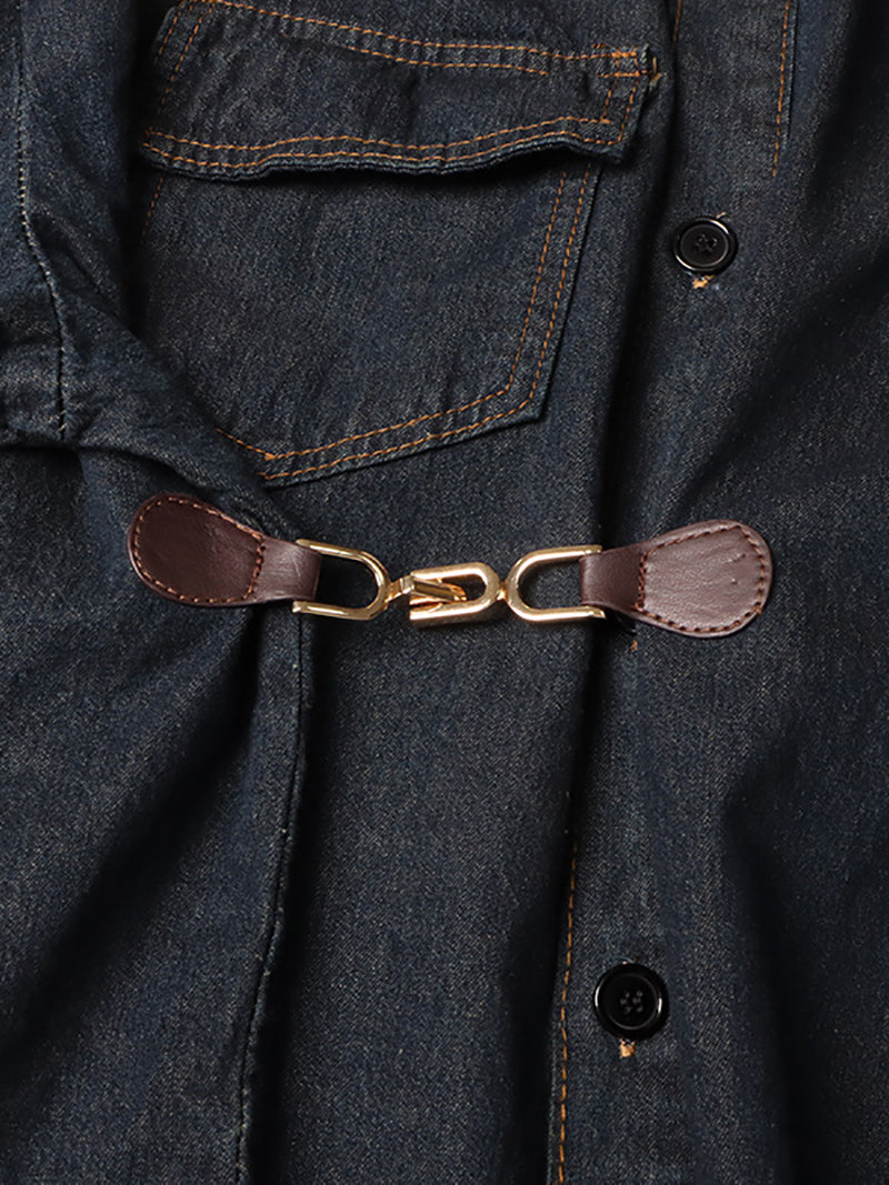 Fashion Irregular Button Cozy Denim Jacket