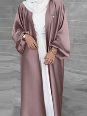 Elegant Lantern Sleeve Cardigan Dress