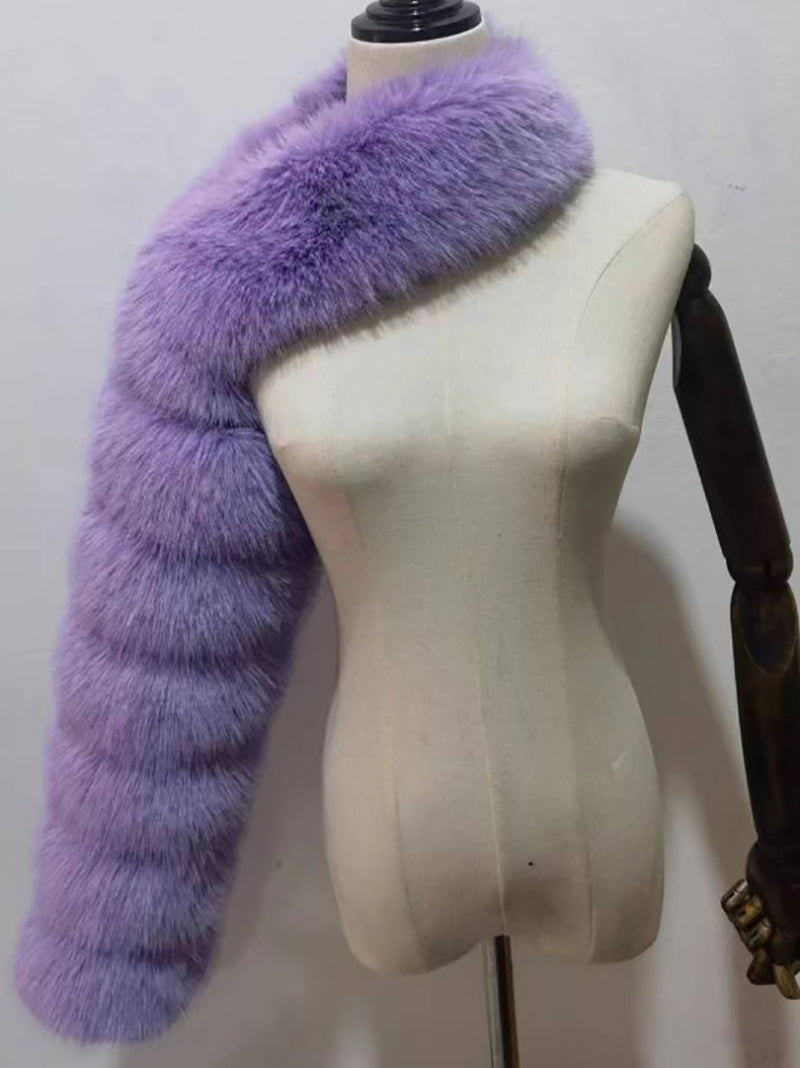 Fashion Faux Fox Fur Shawl Coat