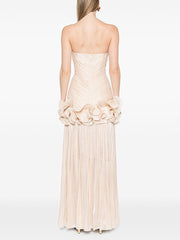Fashion Strapless Ruffle Slim Maxi Dress