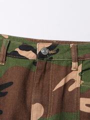 Fashion Camo 3D Pockets High Waist Hip Package Skirt