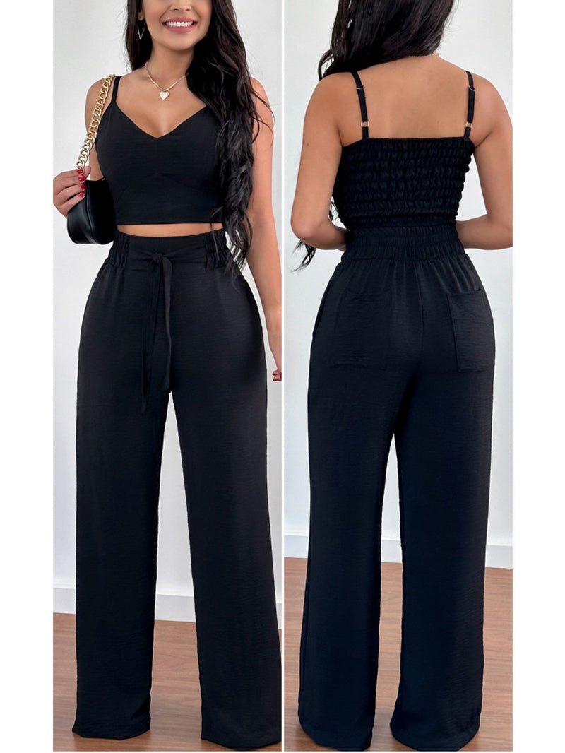 Sleeveless Elegant V Neck Slim Fit Jumpsuit