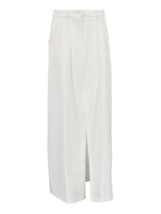 Fashion High Waist Front Slit Casual Long Skirt