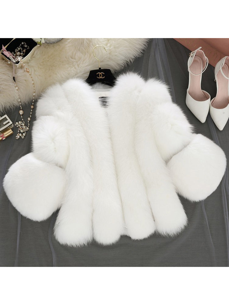 Fashion Luxury Warm Faux Fur Coat