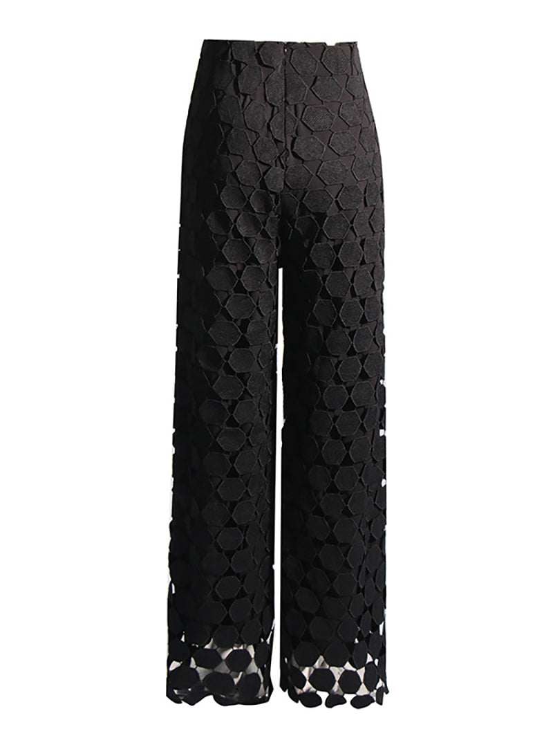 Casual Tassels Hollow out Wide Leg Pants