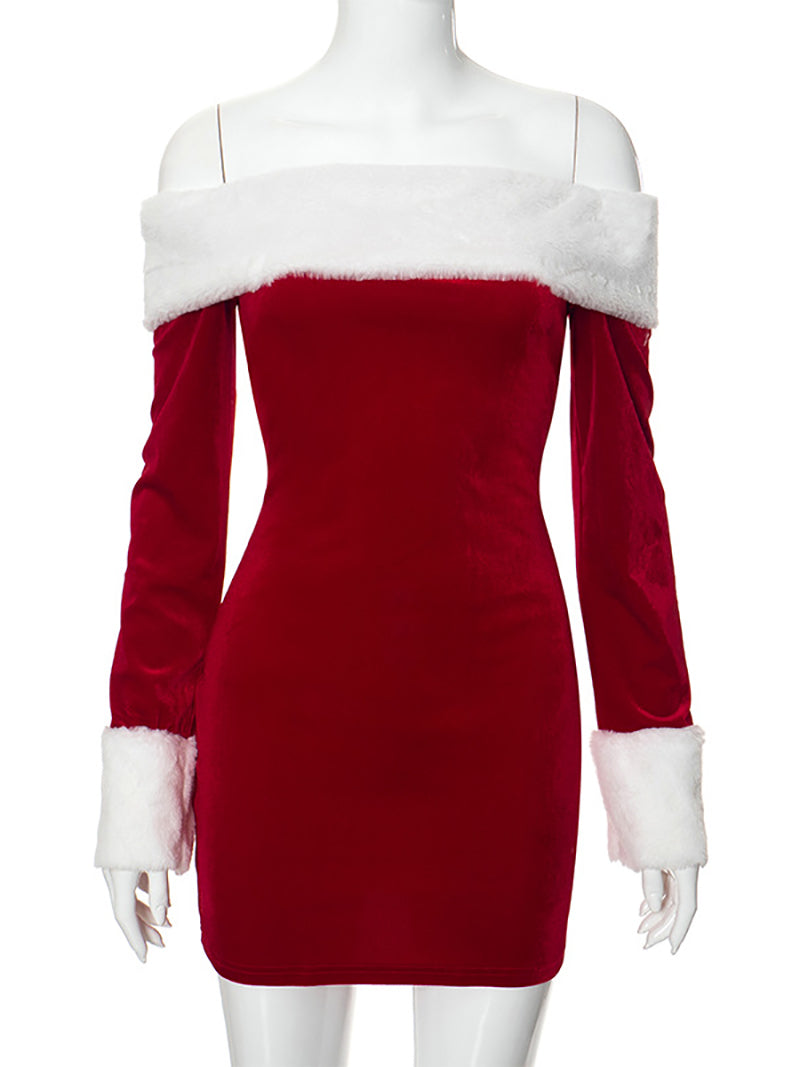 Christmas Fashion Off Shoulder Club Dress