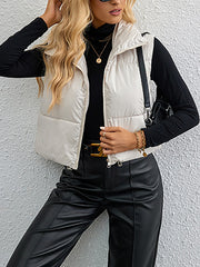 Solid Color Sleeveless Vest Cotton Padded Jacket