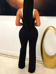 Folded Shell Sway V-Neck Wide Leg Jumpsuit