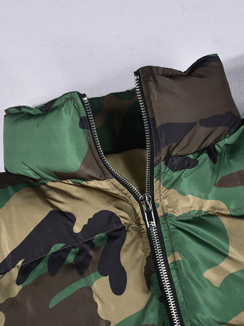 Fashion Camo Padded Jacket Vest