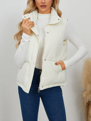Fashion Sleeveless Zip Up Warm Puffer Vest