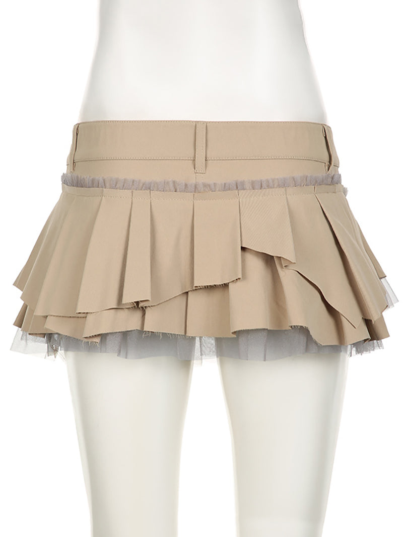 Sexy Patchwork Irregularity Short Skirt