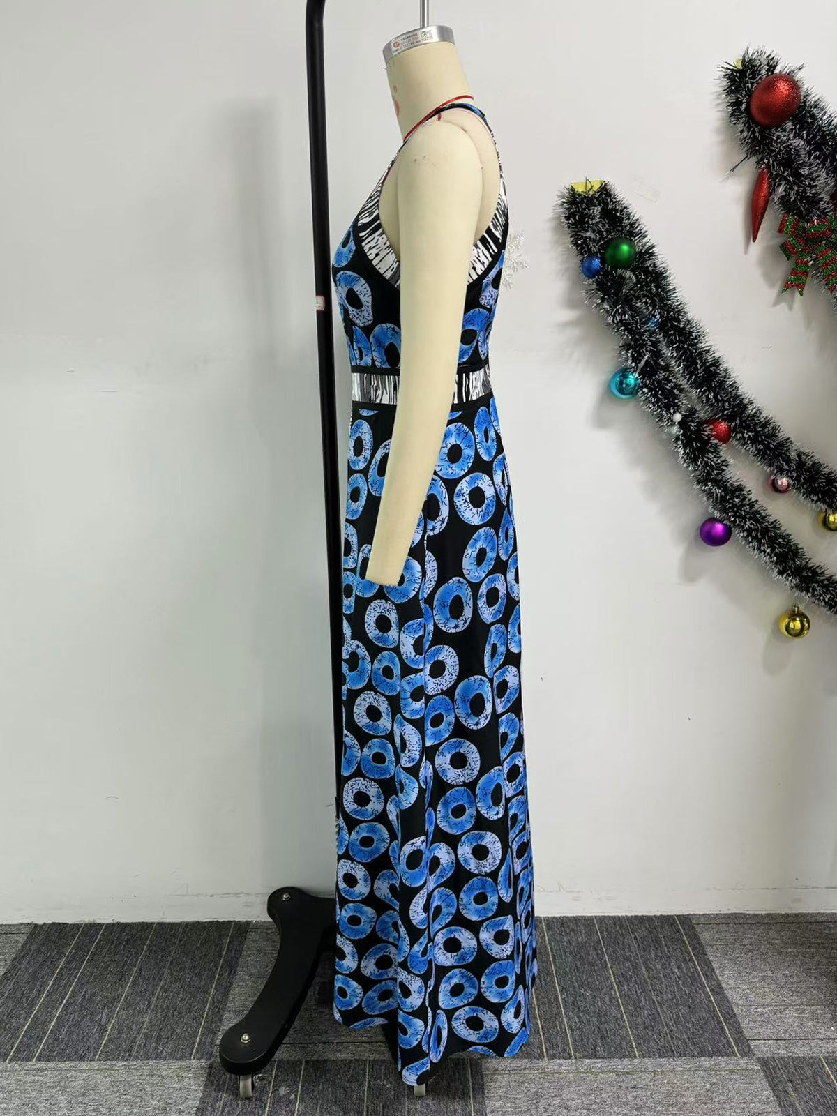 Casual Print Sleeveless O Neck Loose Vacation Maxi Dress