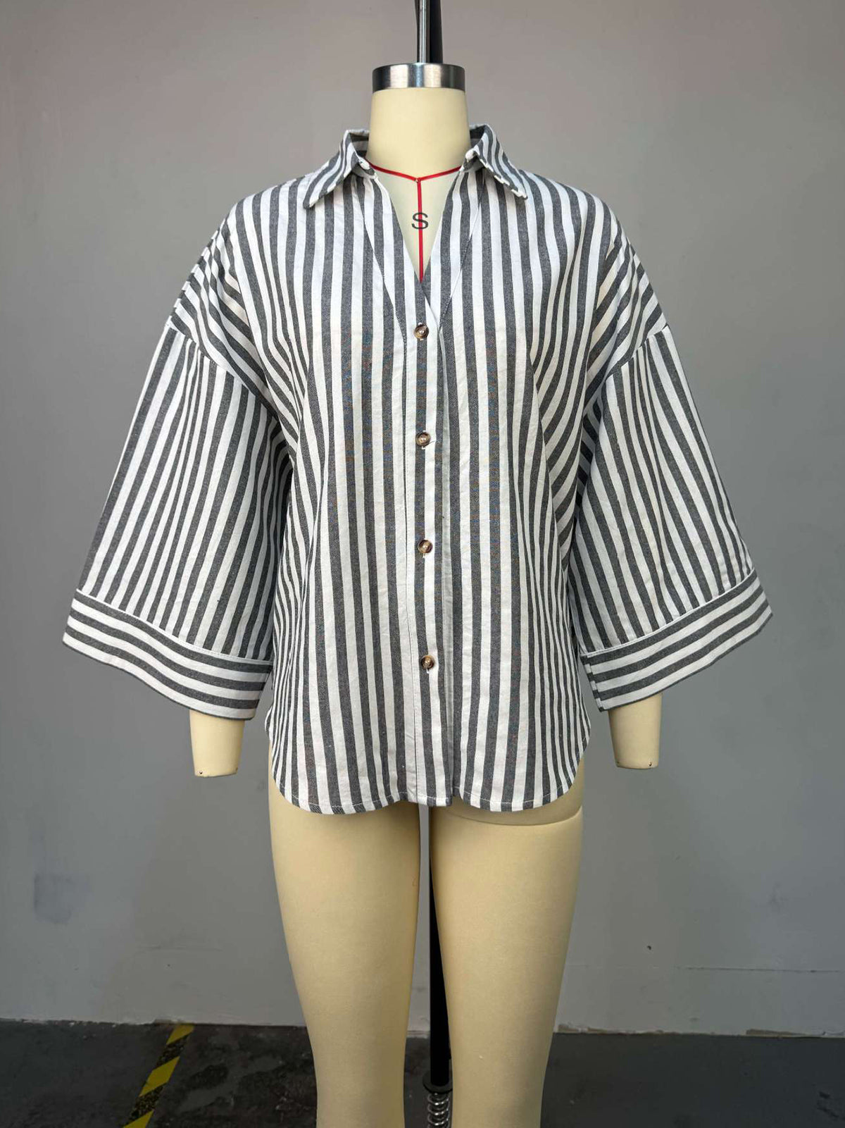 Elegant Long Sleeve Striped Loose Blouse