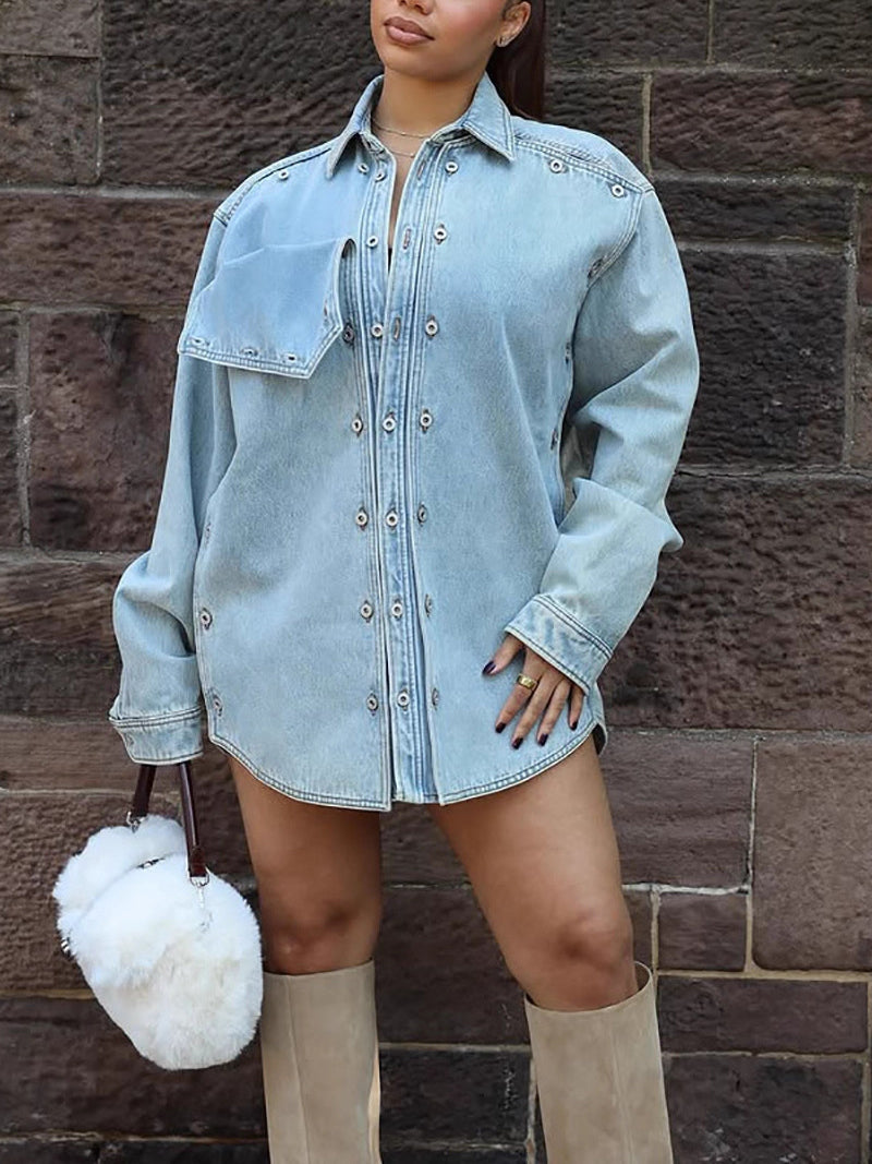 Casual Loose Long Sleeve Denim Jacket