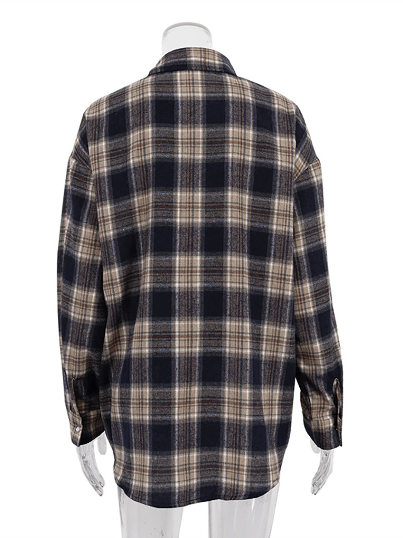 Vintage Classic Loose Plaid Shirts