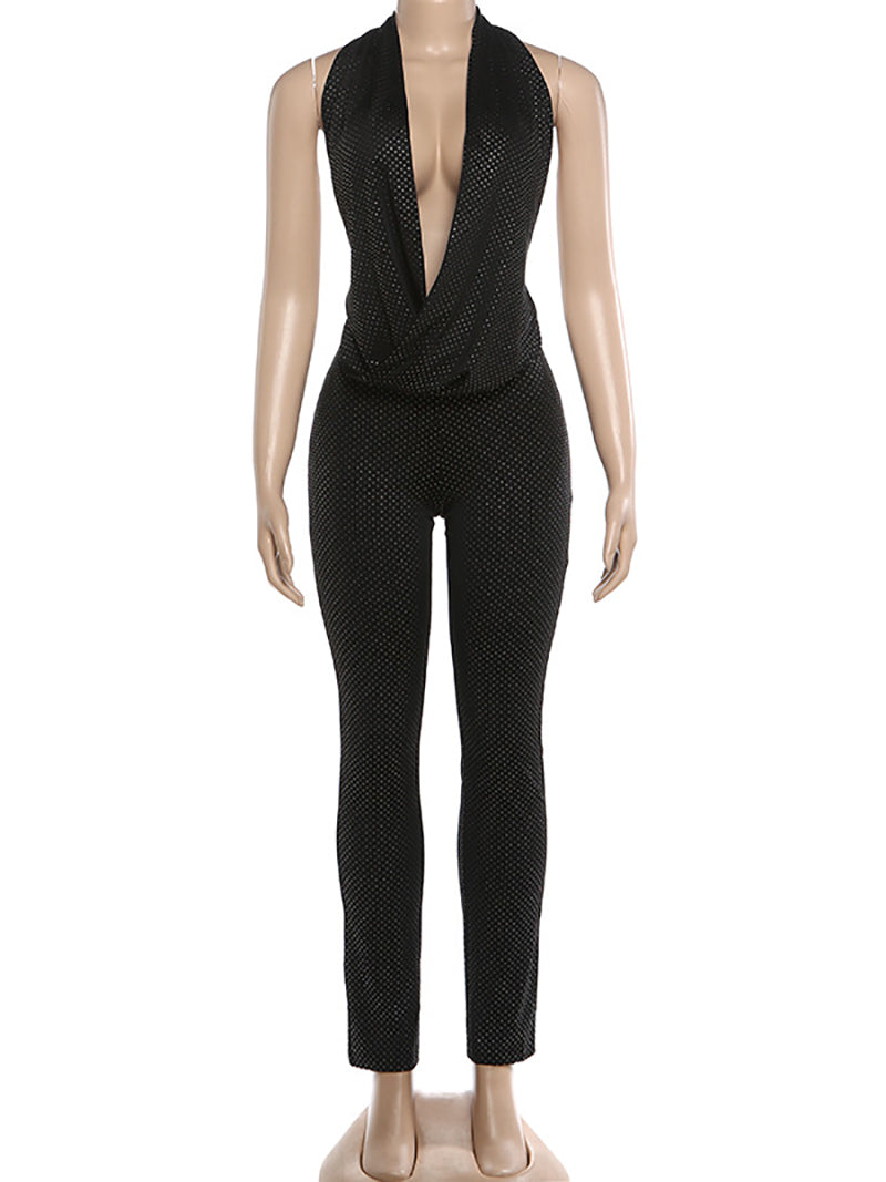 Sexy Halterneck Backless Top Tight Pant Two Piece Set