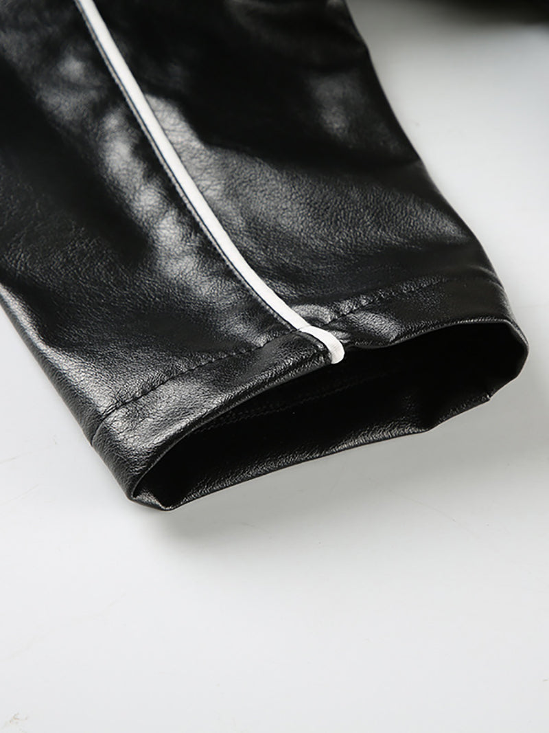 Fashion Faux Leather Cropped Jacket