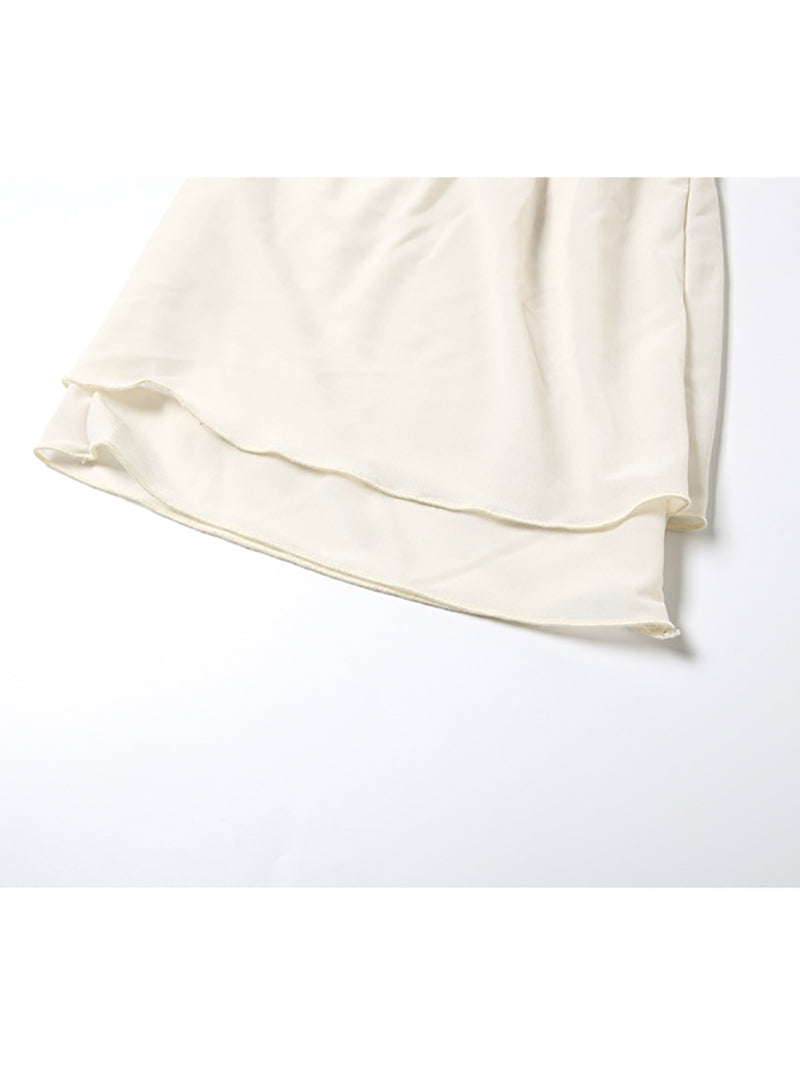Layered Ruffle Flare Leg Elastic Waist Pants