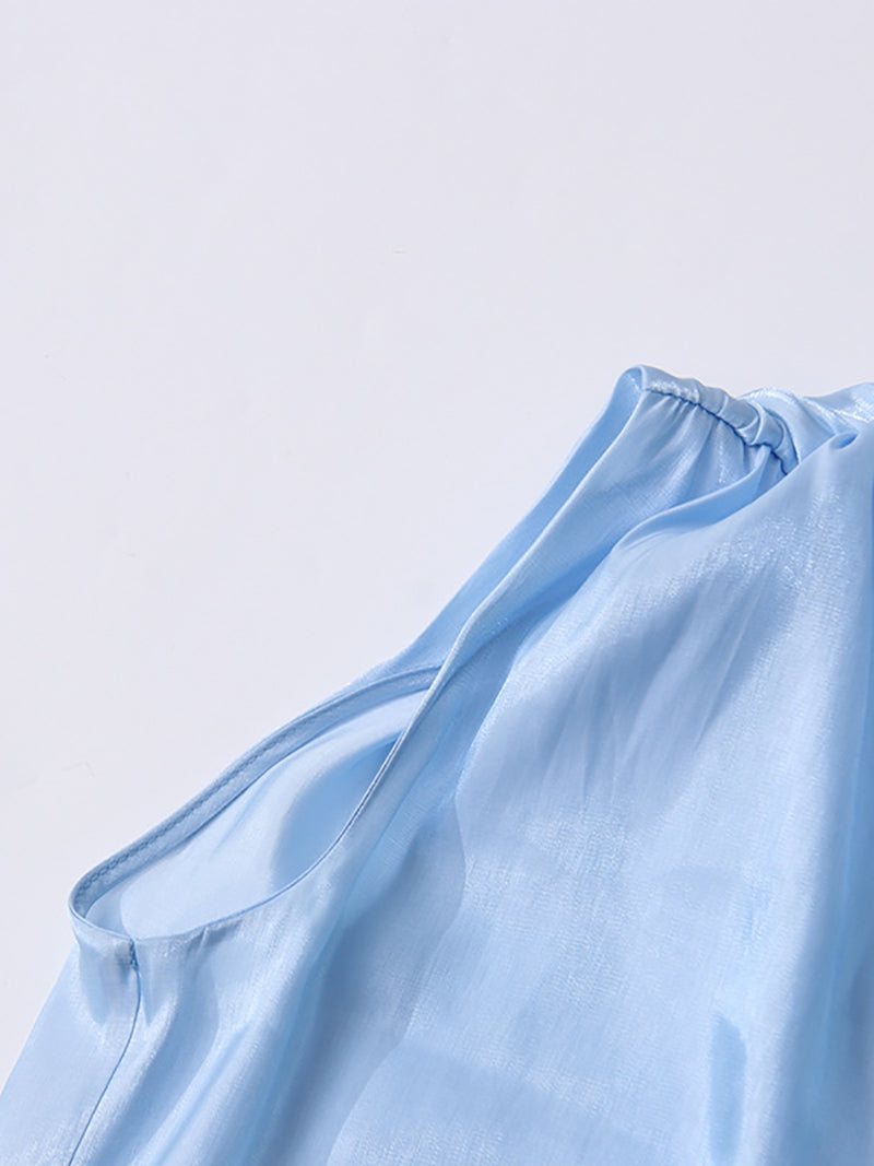 Fashion Loose Sleeveless Lace-up Chiffon Top
