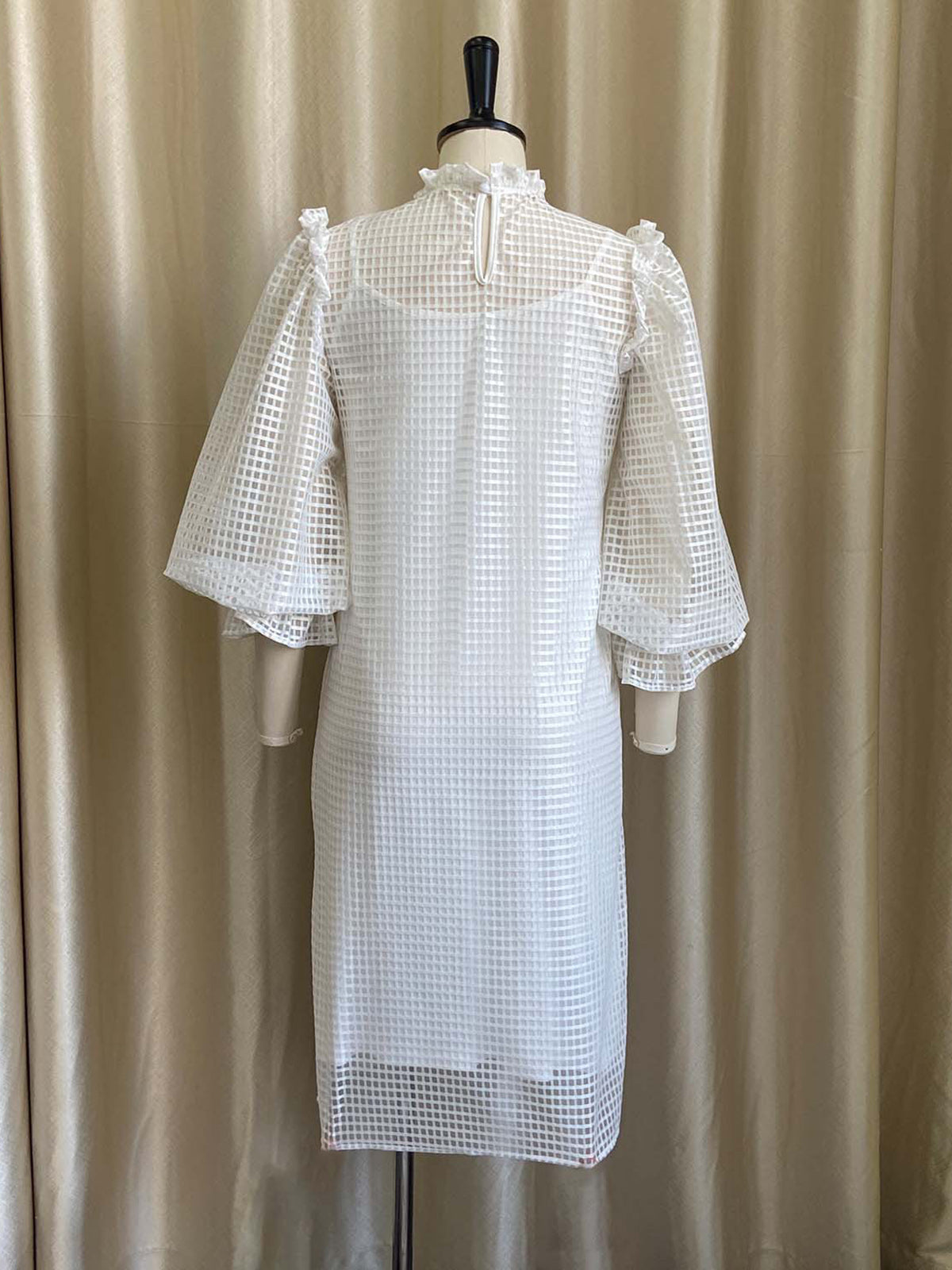 Fashion Bubble Sleeve Hollow Loose Dress