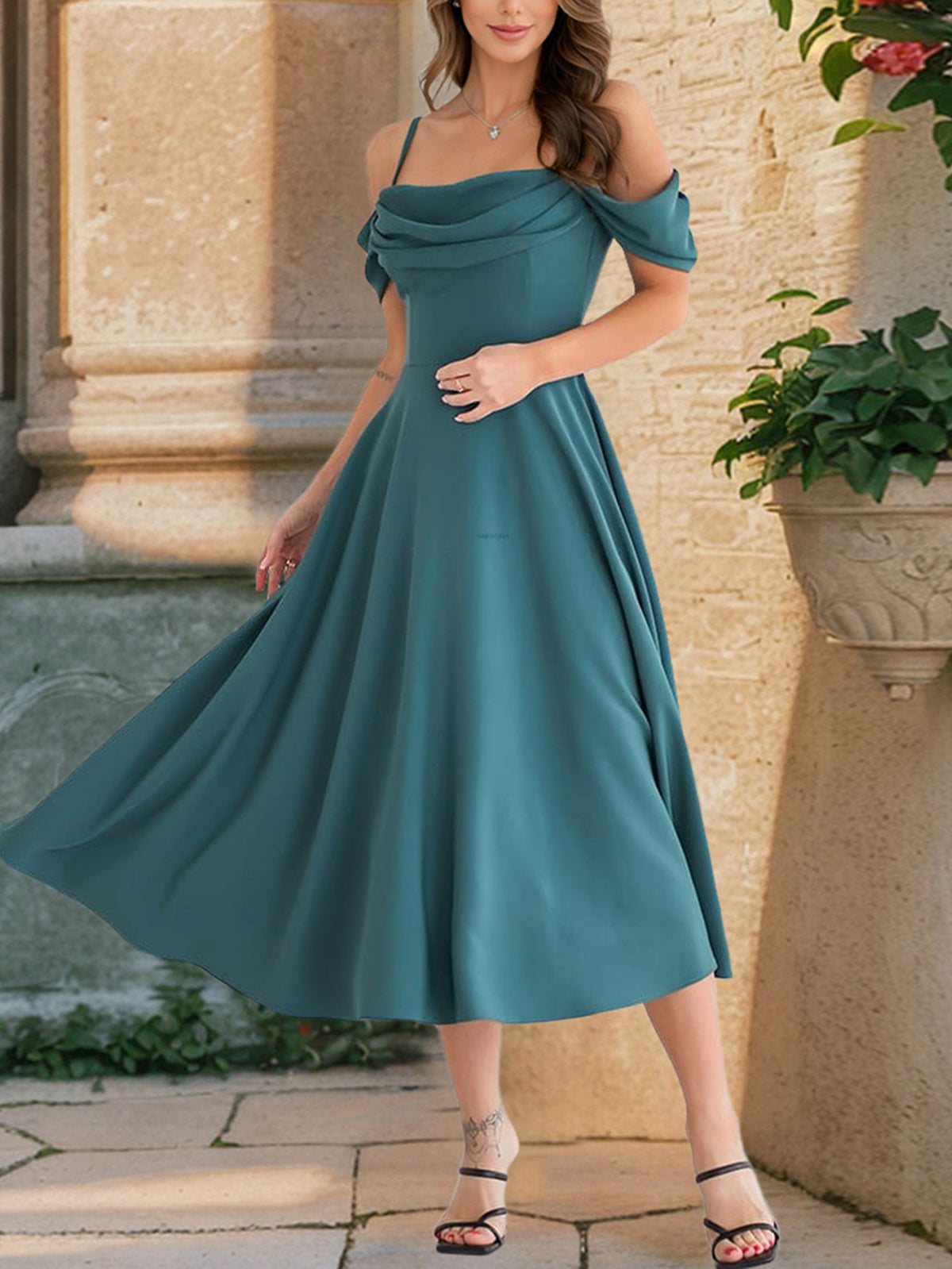 Sexy Off The Shoulder Spaghetti Strap Dress