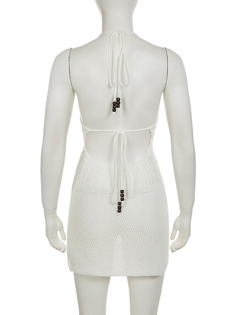 Sexy Knit Hollow Out Backless Bodycon Dress