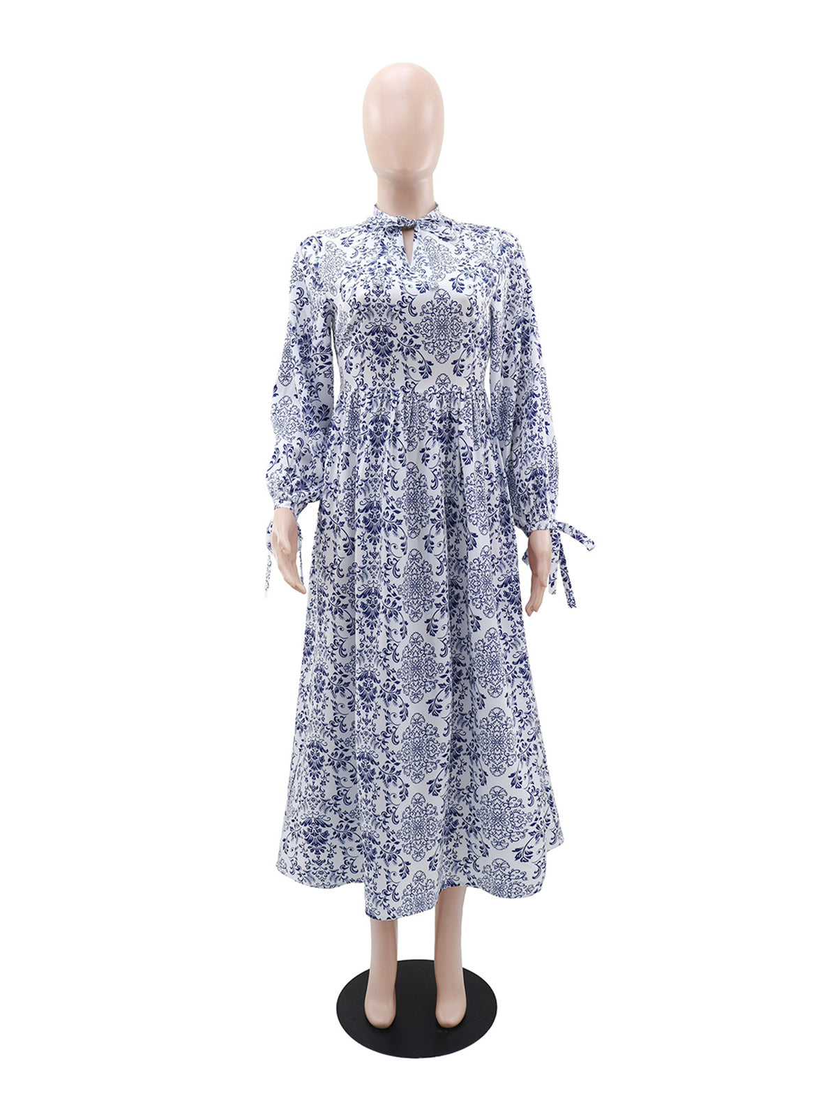 Casual Print Bandage Slim Maxi Dress