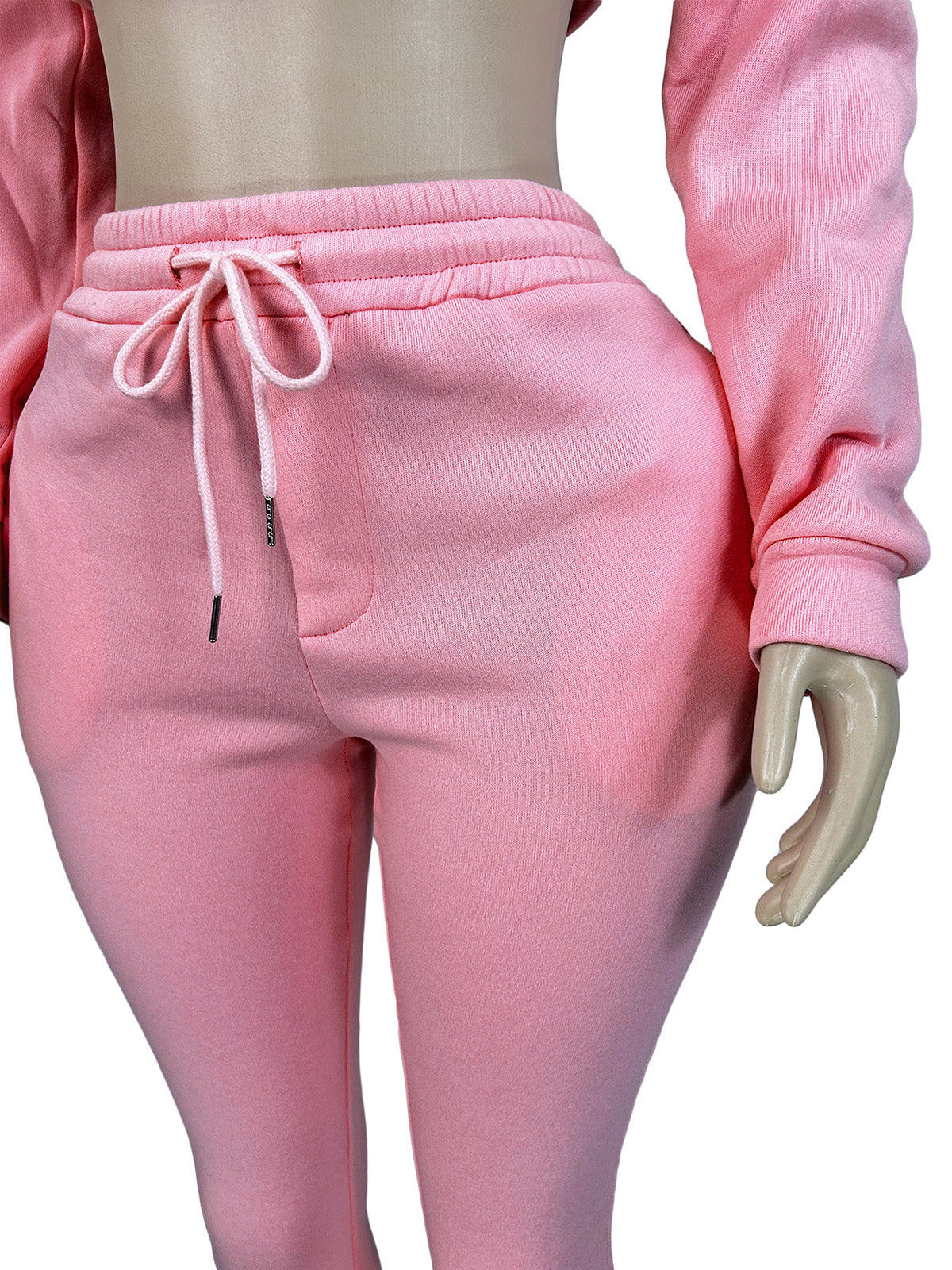 Casual Zipper Crop Hoodie and Pants Sports Sets