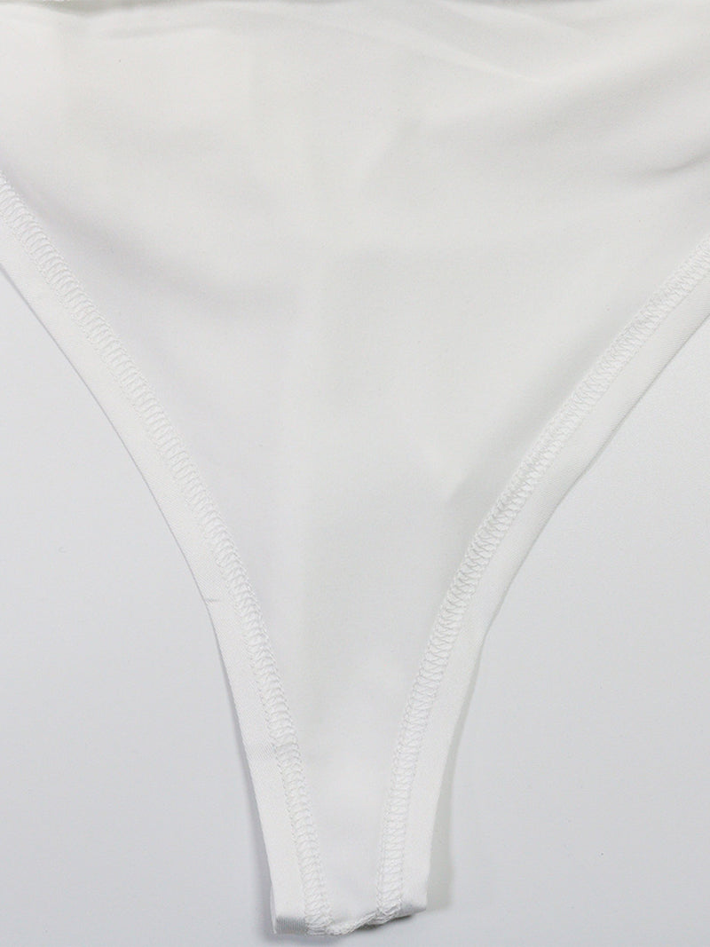 Sexy V Neck Backless Lace-up See Through Jumpsuit
