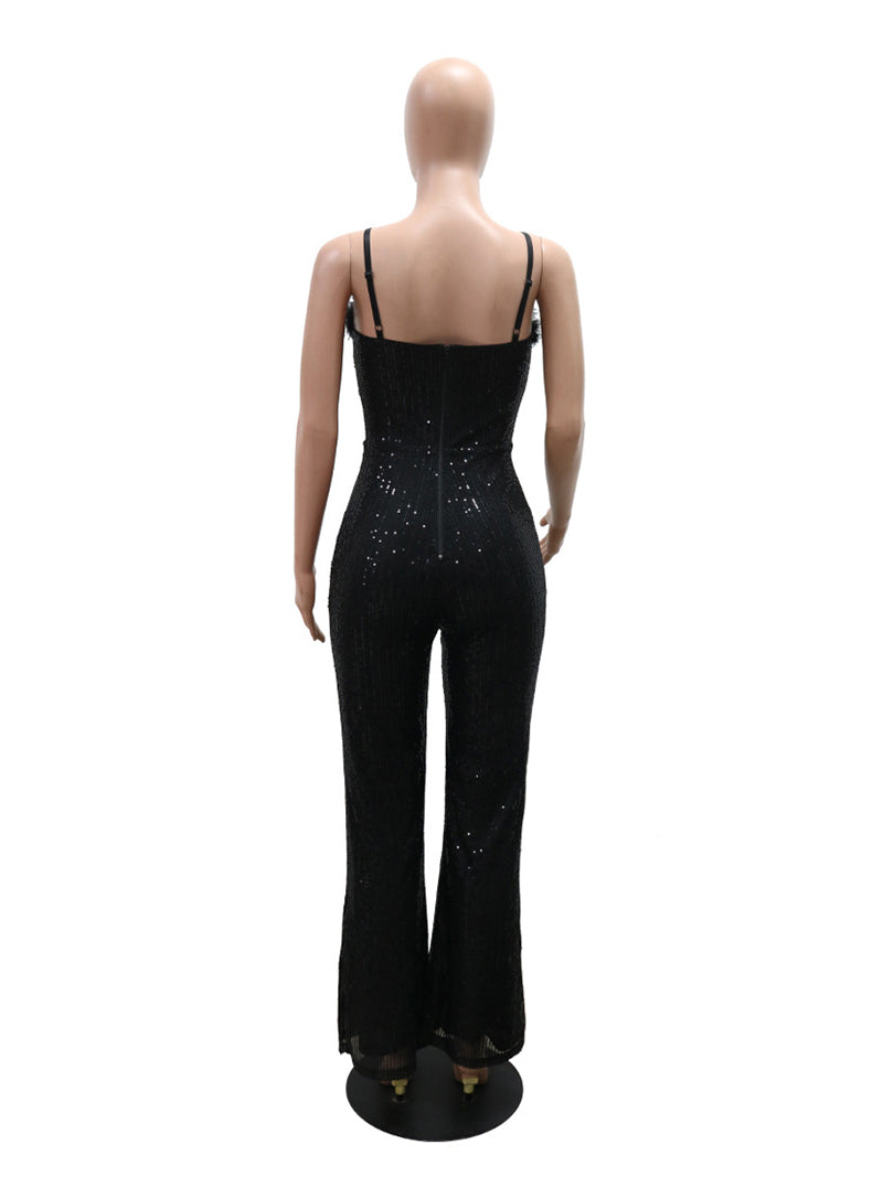 Sexy Sequin Spaghetti Strap Jumpsuit