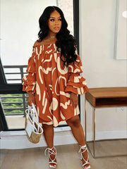 Off Shoulder Printed Maxi Dress