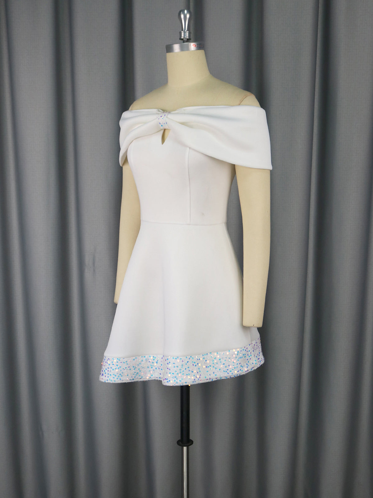 Elegant Off Shoulder Sequin Slim Party Dress