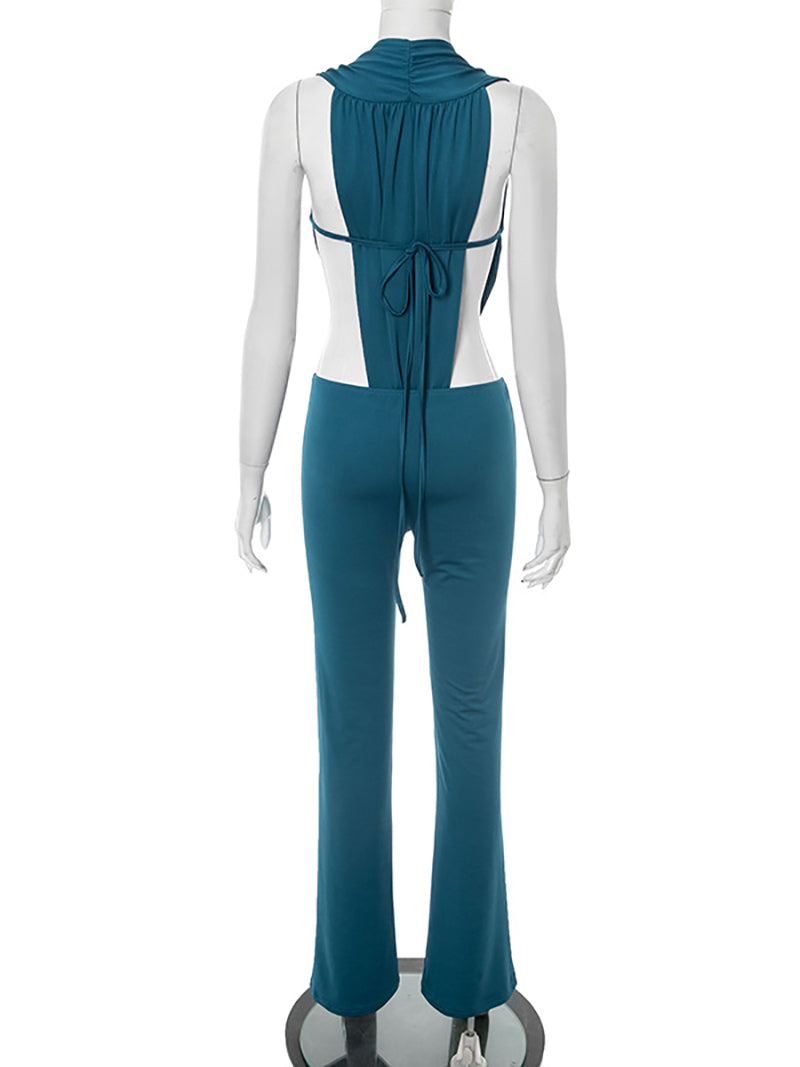 Sexy Sleeveless Bodysuit Low Waist Pants Sets