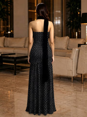 Polka Dot Halter Bodycon Mini Dress