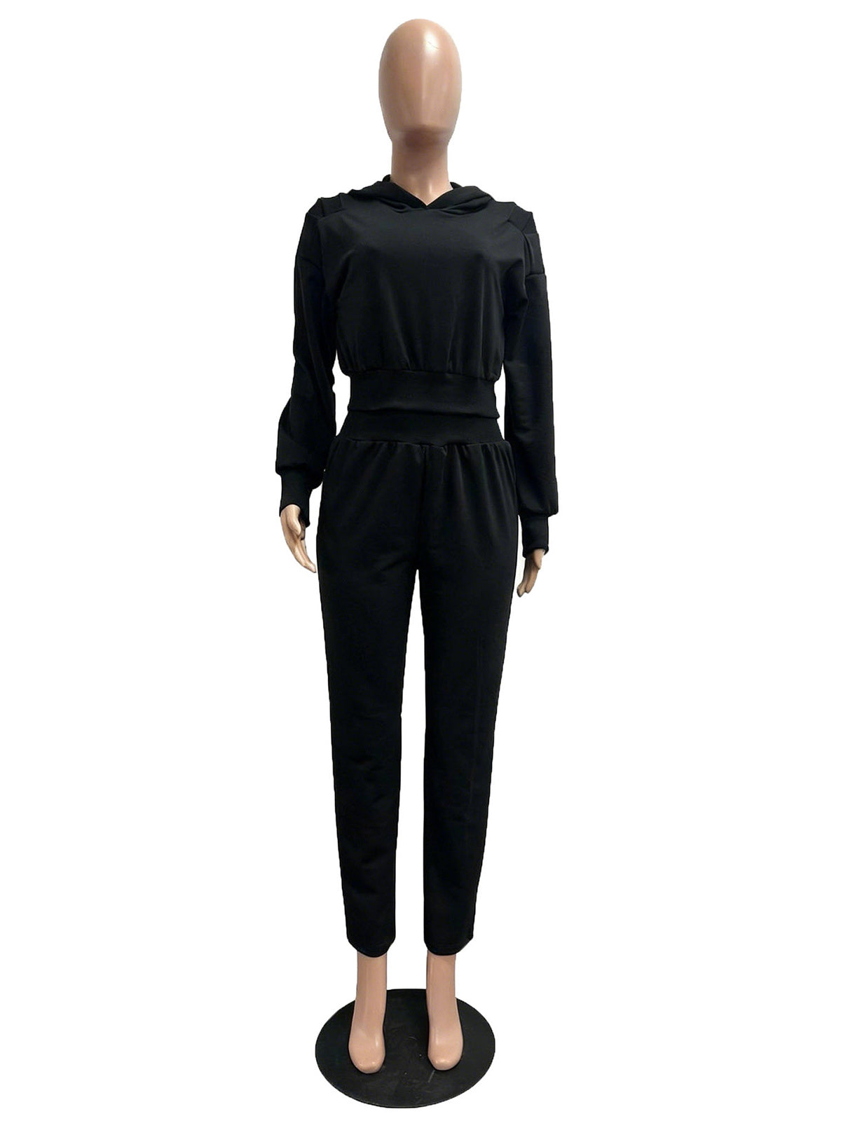 Casual Hooded Cinched Waist Top Jogger Pants Set