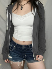 Fashion Casual Loose Zip Hoodie