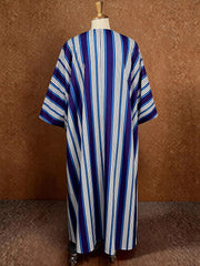 Fashion V Neck Stripe Oversized Maxi Dress