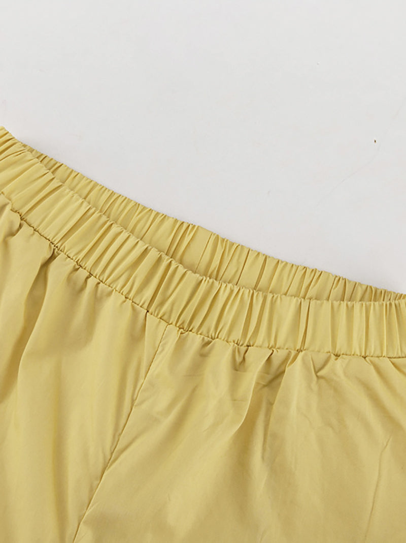 Casual Loose Shirt High Waist Wide Trousers Set