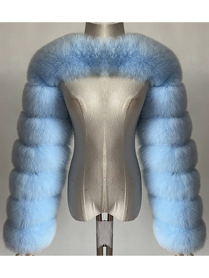 Fluffy Faux Fur Warm Shawl Jacket Coat