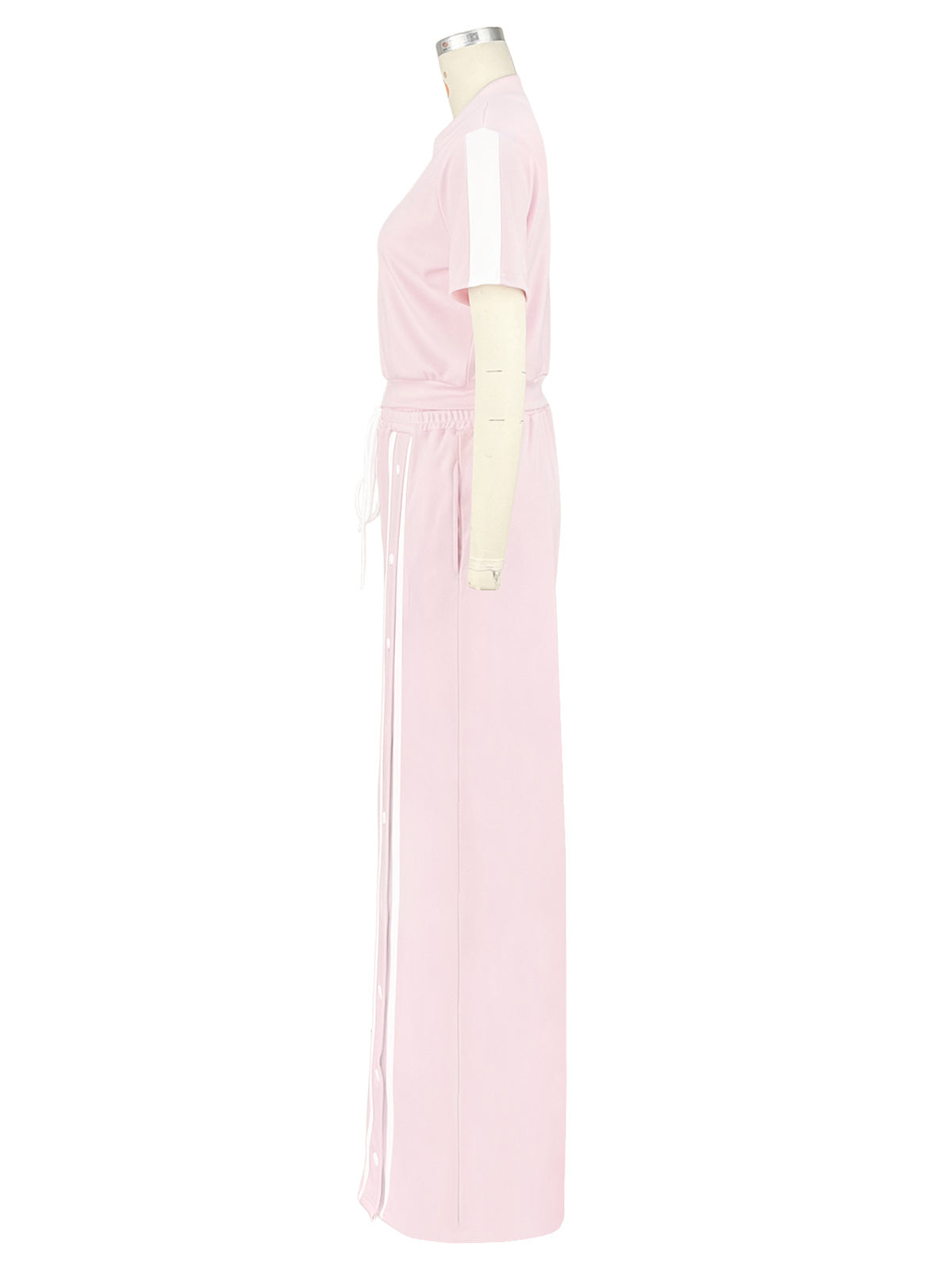 Casual Zipper Crop Top Wide Leg Pant Sportswear Set