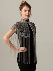 Luxury Beaded Fringe Evening Cape-boutique