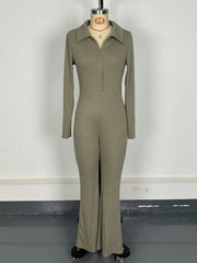 Casual Long Sleeve Sports Slim Jumpsuit