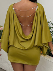 Fashion Loose Backless Package Hip Mini Dress