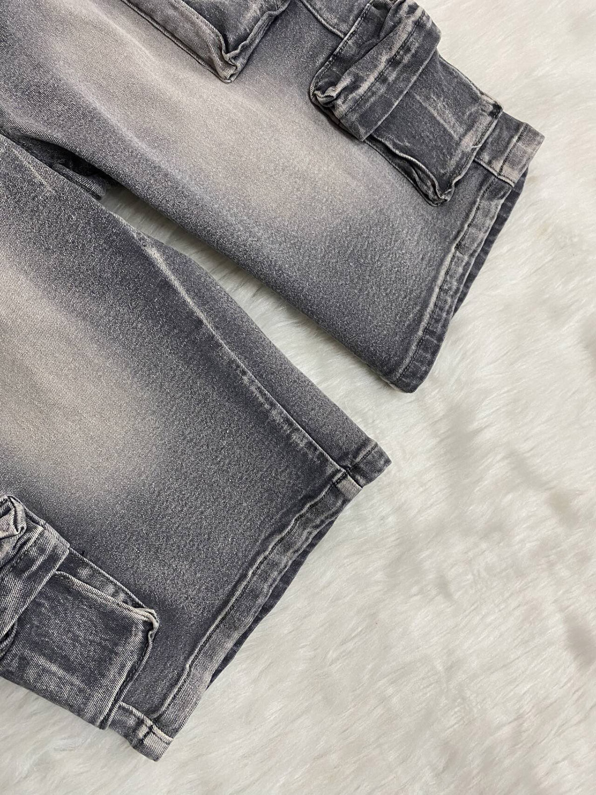 Casual High Wais Knee Length Denim Shorts
