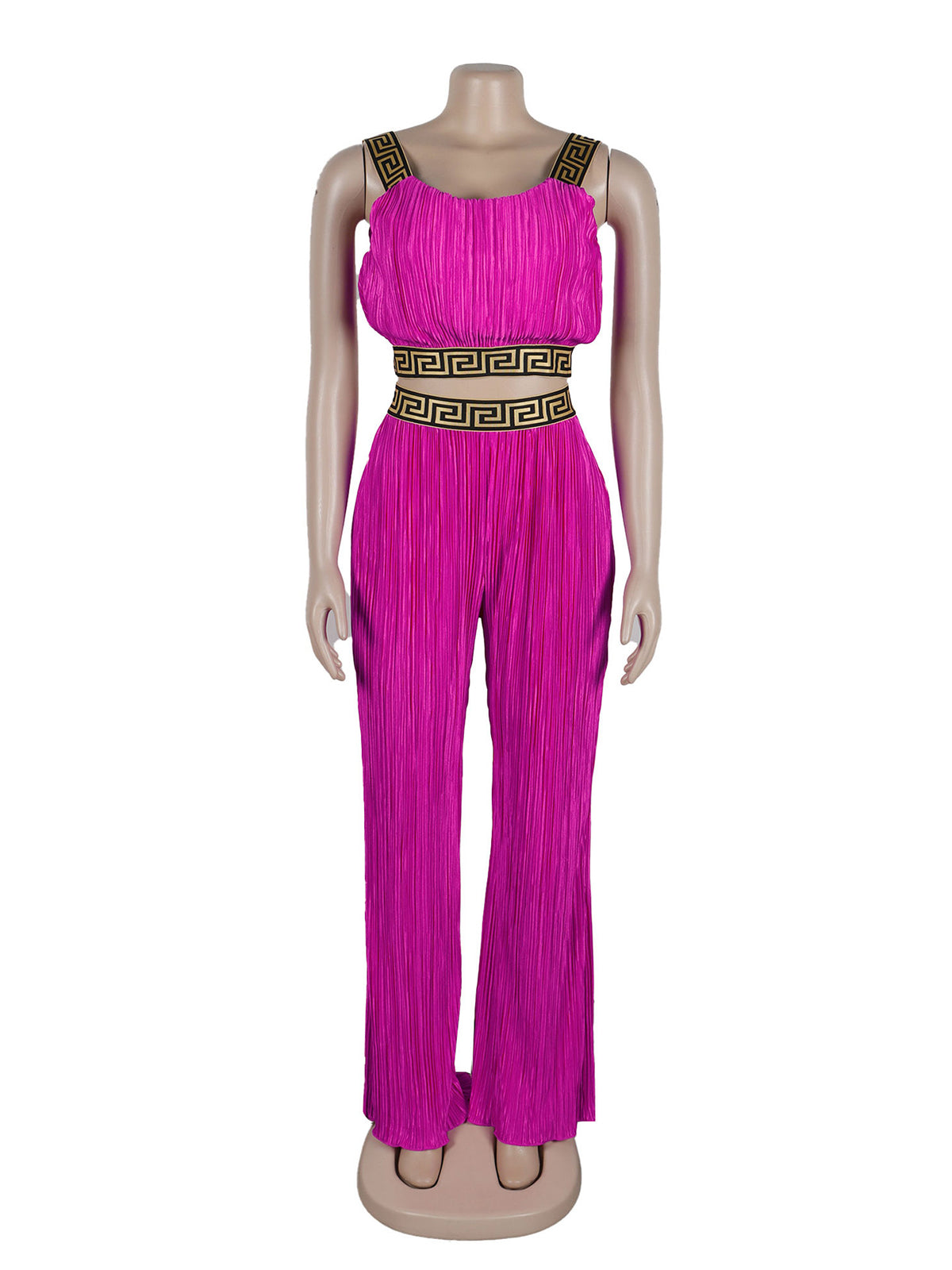 Casual Crop Vest Wide leg Pants Set